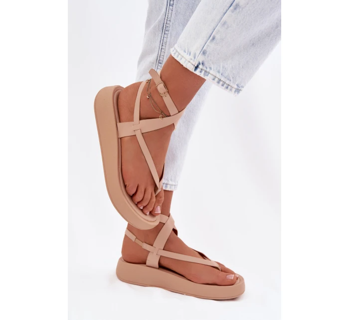 Dámské sandály na platformě Béžové model 22038413 - Boto