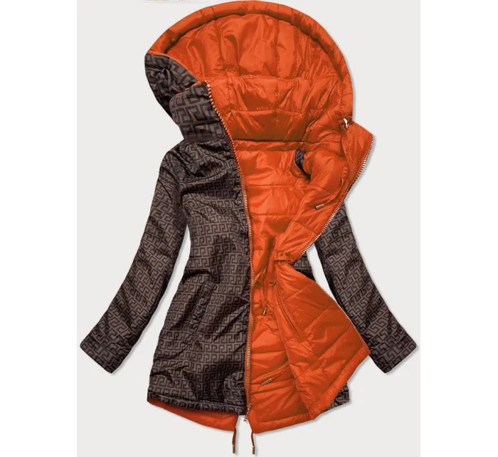 Oranžová obojstranná dámska bunda (W556-1)