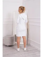 Šaty s kapucňou a vreckami biele Šaty s kapucňou a vreckami biele
