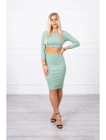 Souprava halenky a sukně tmavě mátová Souprava halenky a sukně tmavě mátová