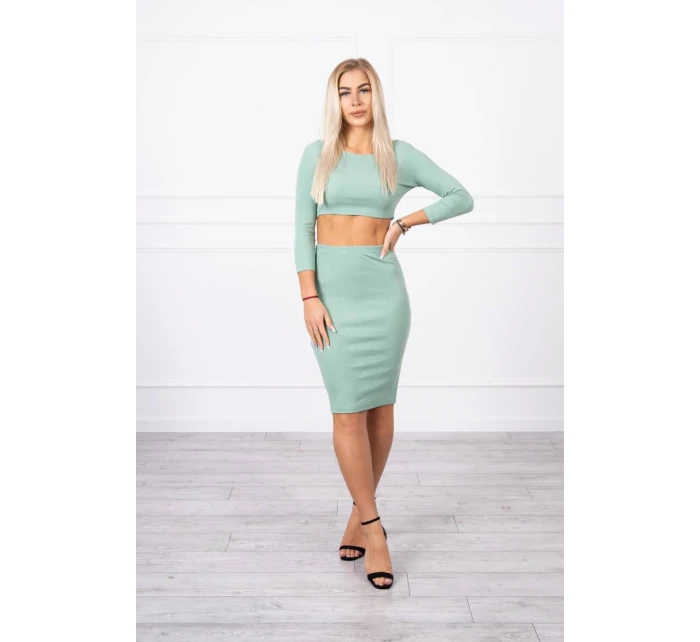 Souprava halenky a sukně tmavě mátová Souprava halenky a sukně tmavě mátová