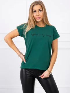 Nakupovanie je moja kardio tmavo zelená blúzka