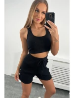 Pruhovaná souprava se šortkami černá Pruhovaná souprava se šortkami černá