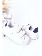 Dziecięce Tenisówki Na Rzepy Biało-Granatowe California