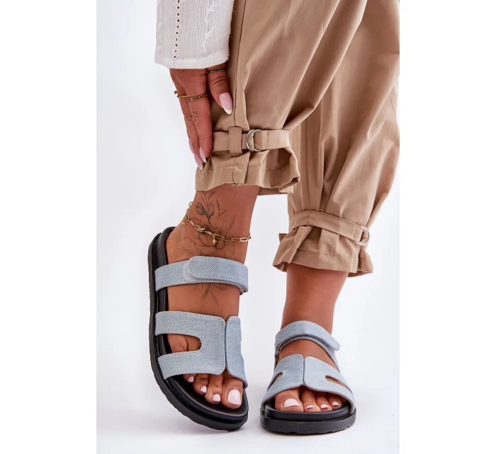 Kožené klasické žabky dámské na suchý zip hnědé model 21628572 - Boto