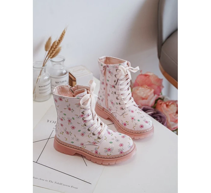 Ocieplane Botki Dziecięce Na Suwak Różowe Dolida Ocieplane Botki Dziecięce Na Suwak Różowe Dolida