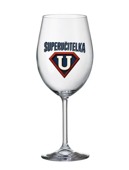 SUPERUČITELKA (ZNAK) - čirá sklenice na víno 350 ml