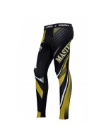 Pánske športové tréningové legíny Dl-MMA 061256-M - Čierne so žltou zmesou - Masters