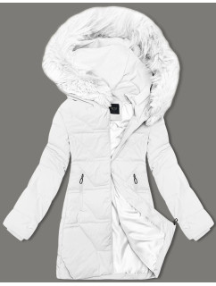 Biela dámska zimná bunda J Style s kapucňou (16M9099-281)