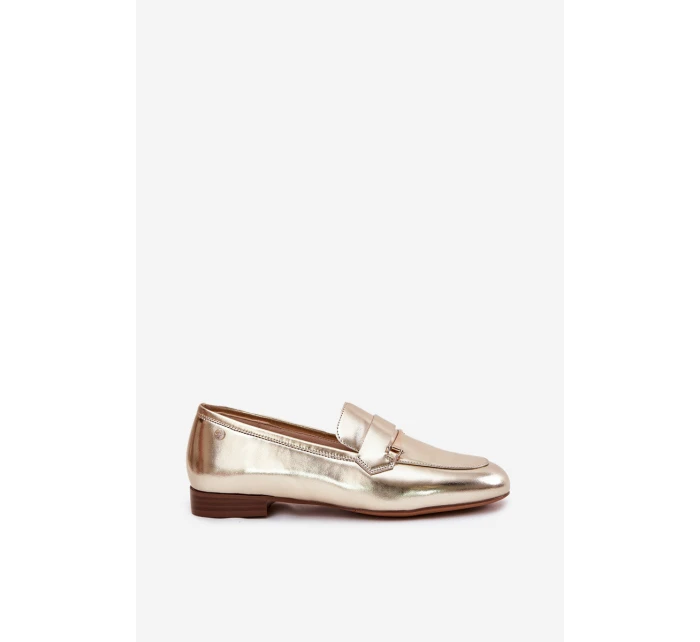 Skórzane Półbuty Mokasyny Damskie Maciejka K6809-25 Złote