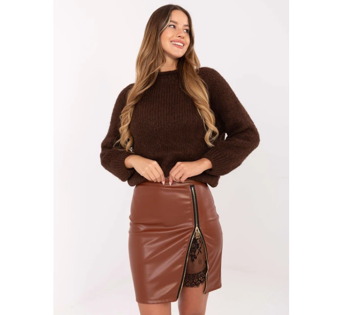 Spódnica IT SD model 21441195 jasny brązowy - FPrice Spódnica IT SD model 21441195 jasny brązowy - FPrice