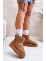 Kožené semišové tenisky s platformou nad členkom Camel Rianaella