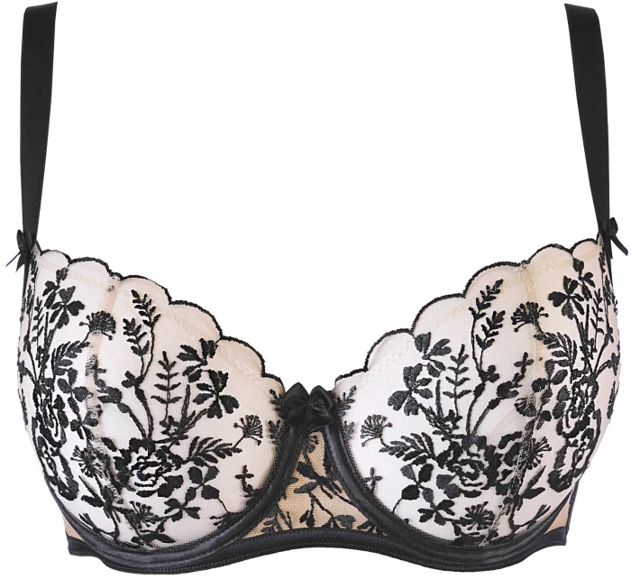 Dámska podprsenka V-10801 Čierna s béžovou - Axami