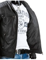 Pánská kožená bunda černá model 21962332 - FashionStreet Pánská kožená bunda černá model 21962332 - FashionStreet