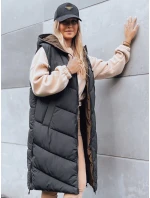 Dámská dlouhá prošívaná vesta černá Dstreet model 21970813 - FashionStreet