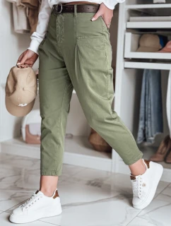 Dámske chinos nohavice CHINOSKA khaki FashionStreet nohavice UY2558