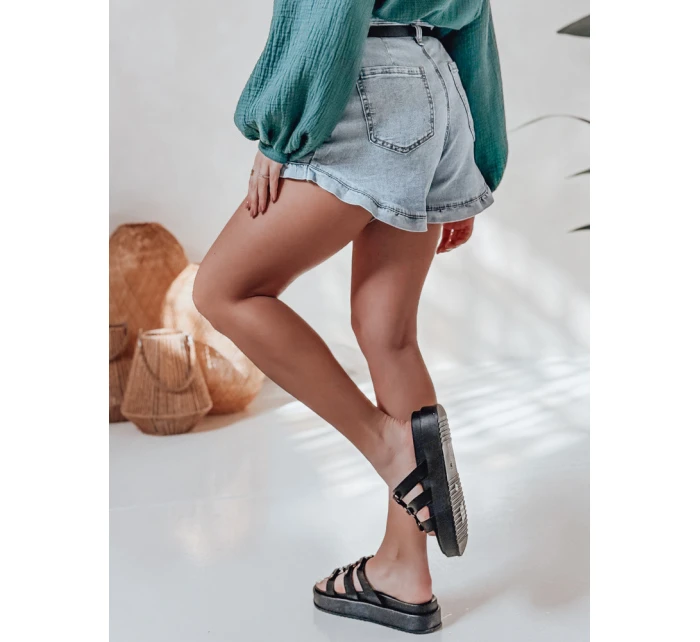Dámské džínové šortky s páskem SHORT modré model 21987505 - Dstreet