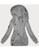 Šedá dámská rozepínací mikina se vzorem model 19690656 - 6&8 Fashion