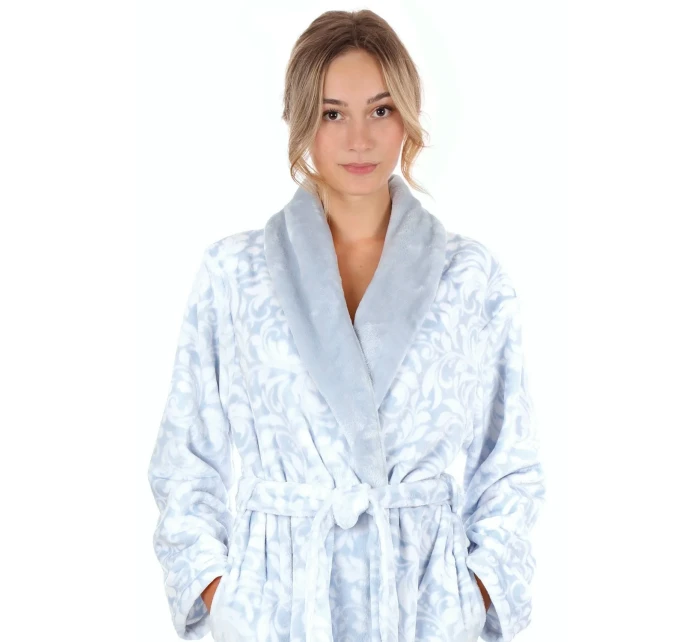 Dámsky vzorovaný župan Flora 2556 ice blue - Vestis