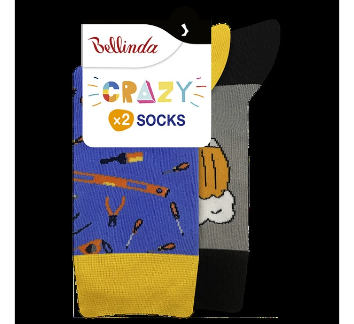 Veselé ponožky 2 páry CRAZY SOCKS 2x - BELLINDA - černá