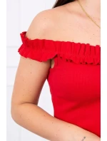 Španielska blúzka s volánikmi červená Španielska blúzka s volánikmi červená