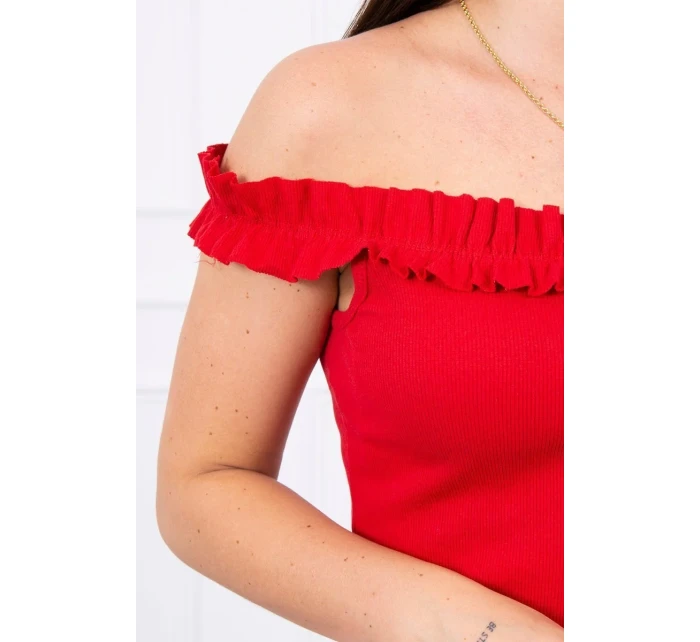 Španielska blúzka s volánikmi červená Španielska blúzka s volánikmi červená