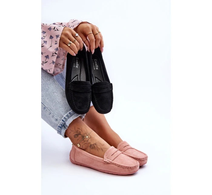 Damskie Zamszowe Mokasyny Jasnoróżowe Lenvie Damskie Zamszowe Mokasyny Jasnoróżowe Lenvie