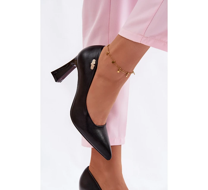 Elegantní Lodičky na Podpatku model 22100000 Černé - VINCEZA