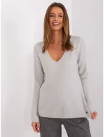 Sweter model 18990740 jasny szary - FPrice