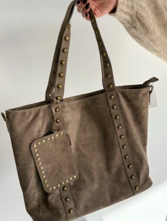 Dámska kabelka so zdobením - béžová Kynelle