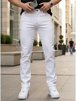 Pánske biele slim fit džínsy UX4487 white - FashionStreet Pánske biele slim fit džínsy UX4487 white - FashionStreet
