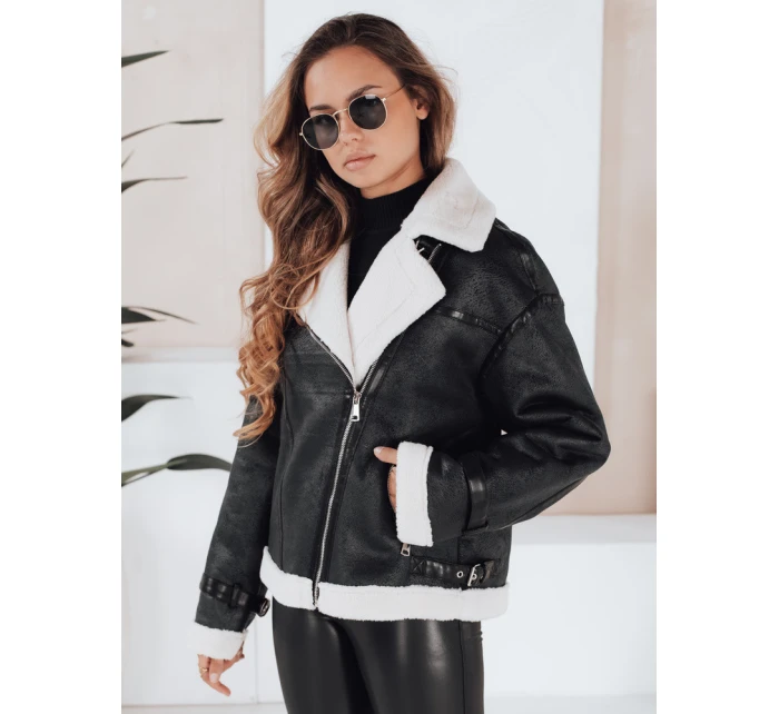 Dámská bunda z ovčí kůže černá Dstreet model 21991676 - FashionStreet