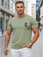 Tshirt męski z nadrukiem zielony model 22182598 - FashionStreet Tshirt męski z nadrukiem zielony model 22182598 - FashionStreet
