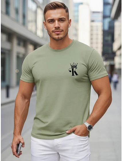 Tshirt męski z nadrukiem zielony model 22182598 - FashionStreet Tshirt męski z nadrukiem zielony model 22182598 - FashionStreet