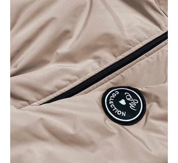 Dámska oversize bunda parka v cappuccino farbe (B8080-12) Dámska oversize bunda parka v cappuccino farbe (B8080-12)