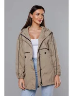 Tenká béžová dámska bunda s podšívkou (B8119-12) Tenká béžová dámska bunda s podšívkou (B8119-12)