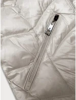 Dámska prechodná prešívaná bunda s kapucňou Glakate ecru (LU-2202)