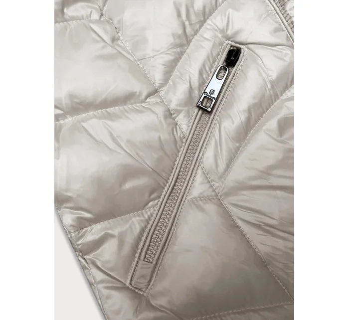 Dámska prechodná prešívaná bunda s kapucňou Glakate ecru (LU-2202)