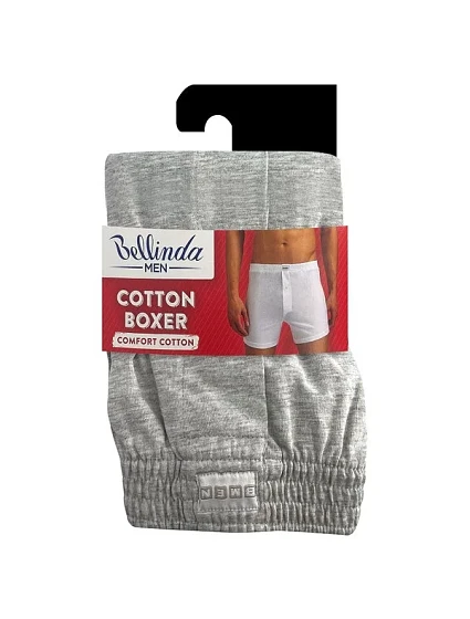 Volné pánské bavlněné boxerky COTTON BOXER - BELLINDA - šedá Volné pánské bavlněné boxerky COTTON BOXER - BELLINDA - šedá