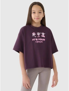 Dievčenský oversize top s potlačou 4F 4FJRSS25TTSHF2587-50S