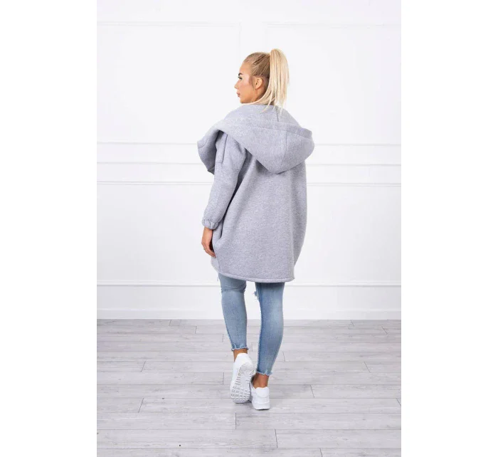 Šedá mikina s krátkým zipem