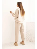 Dámska maslová súprava s voľnou mikinou a nohavicami LOVE beige Dámska maslová súprava s voľnou mikinou a nohavicami LOVE beige