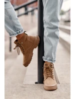 semišové dámské botky béžové model 21633117 - Boto