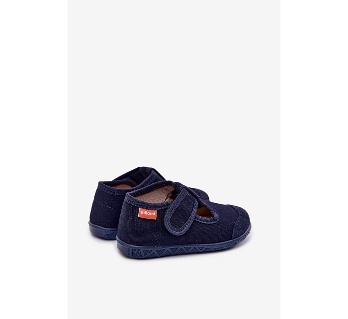 Dětské pantofle Milami na suchý zip tmavě modré Jasimrra