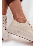 Dámske tenisky na platforme LEE ISLA C WOMEN LOW - béžové