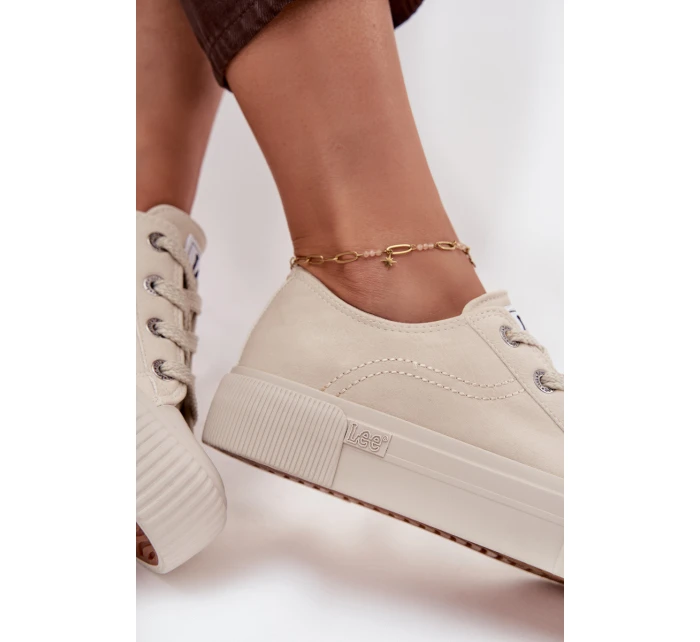 Dámske tenisky na platforme LEE ISLA C WOMEN LOW - béžové