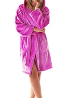 Dámsky teplý župan SIENA s kapucňou 3356 4301 Fuchsia - Vestis