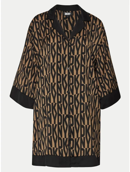 Dámska nočná košeľa YI00017 202 Brown Printed - DKNY