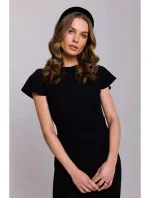 Dámské šaty s páskem Černá model 20514300 - STYLOVE Dámské šaty s páskem Černá model 20514300 - STYLOVE