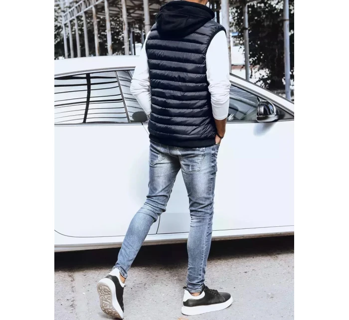 Pánska prešívaná modrá vesta FashionStreet TX4094 Pánska prešívaná modrá vesta FashionStreet TX4094